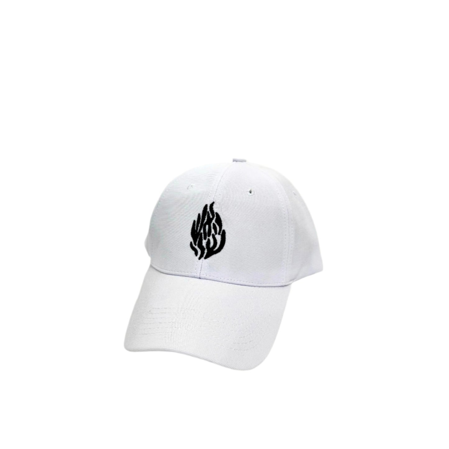 כובע לבן עם רקמה שחורה -האש שלי