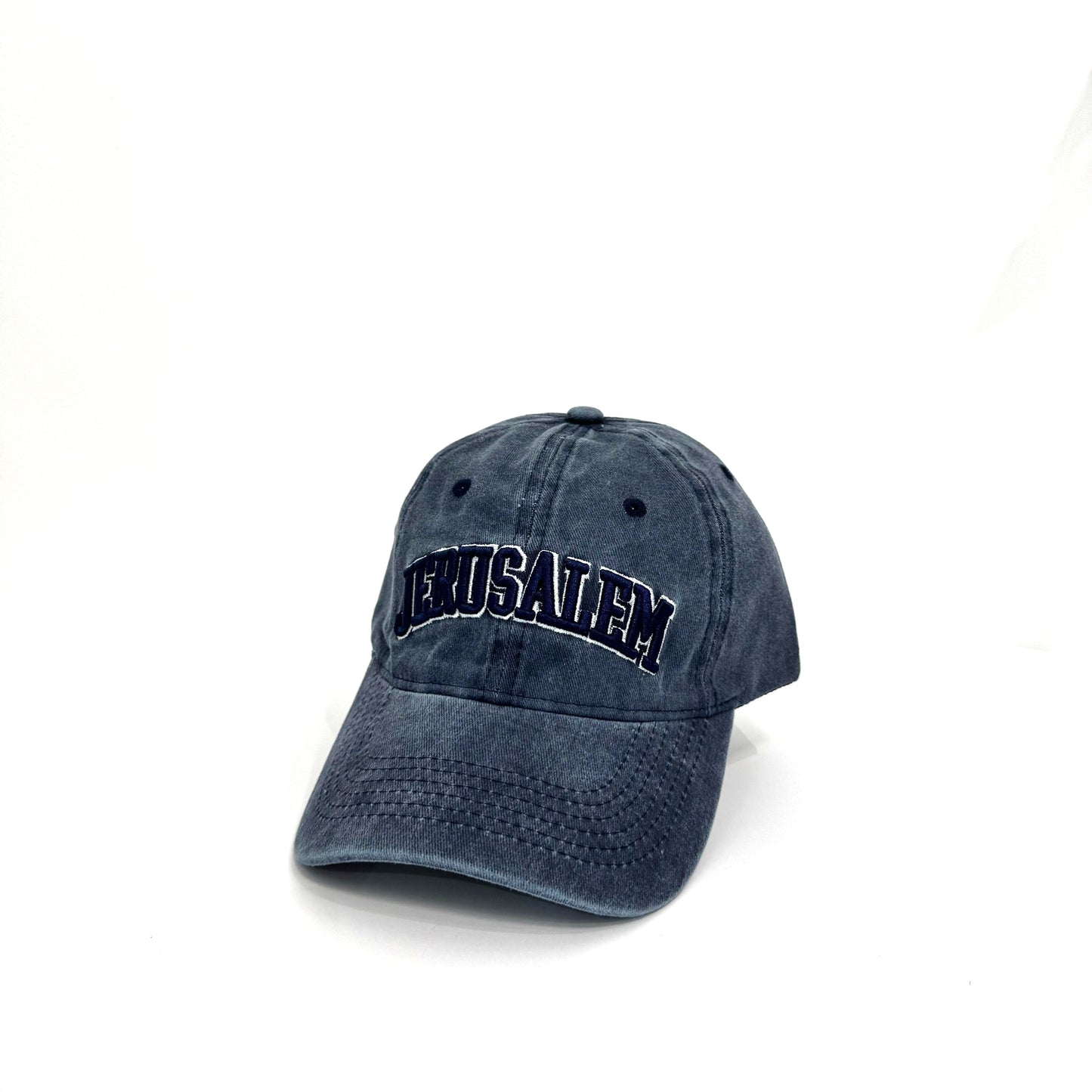 כובע עם רקמה "Jerusalem" כחול משופשף