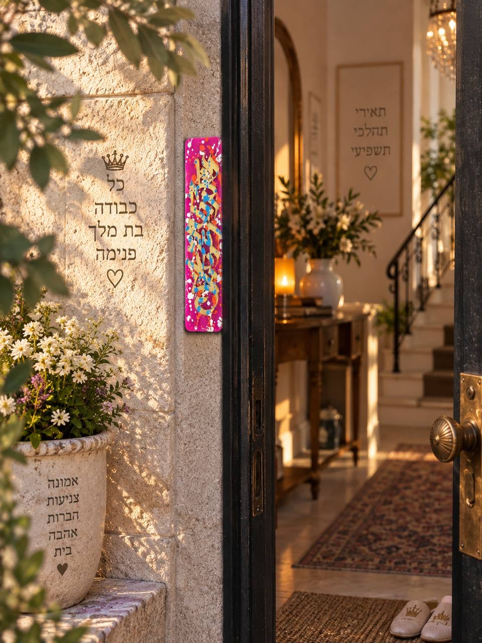 בית מזוזה פסיפס — מותקן על משקוף